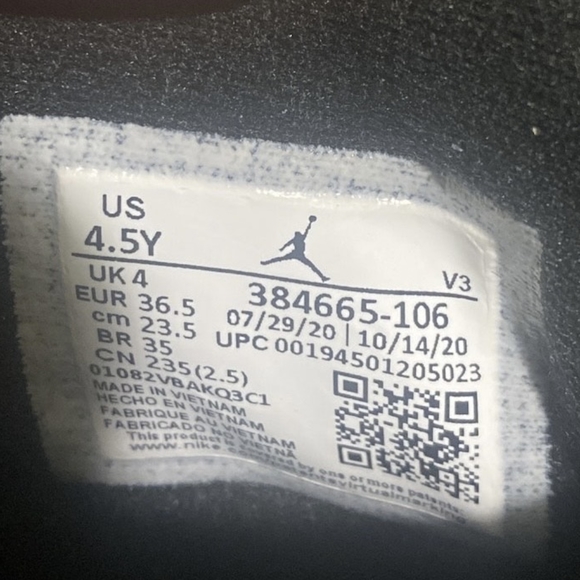 AIR JORDAN 6 carmines (gs-sz4.5)-(woman’s sz-6) dead stock buy now - Picture 6 of 6